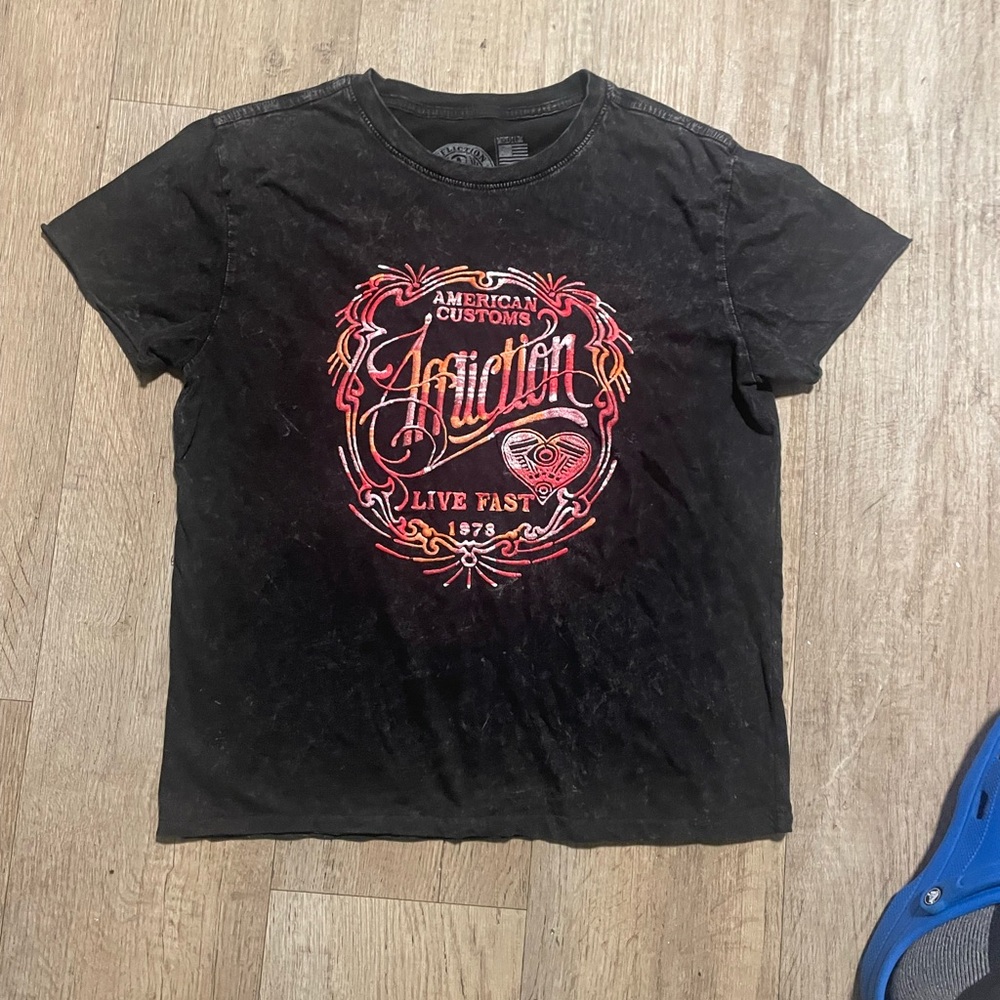 Affliction American Customs Women's T-Shirt Medium Live Fast 1973